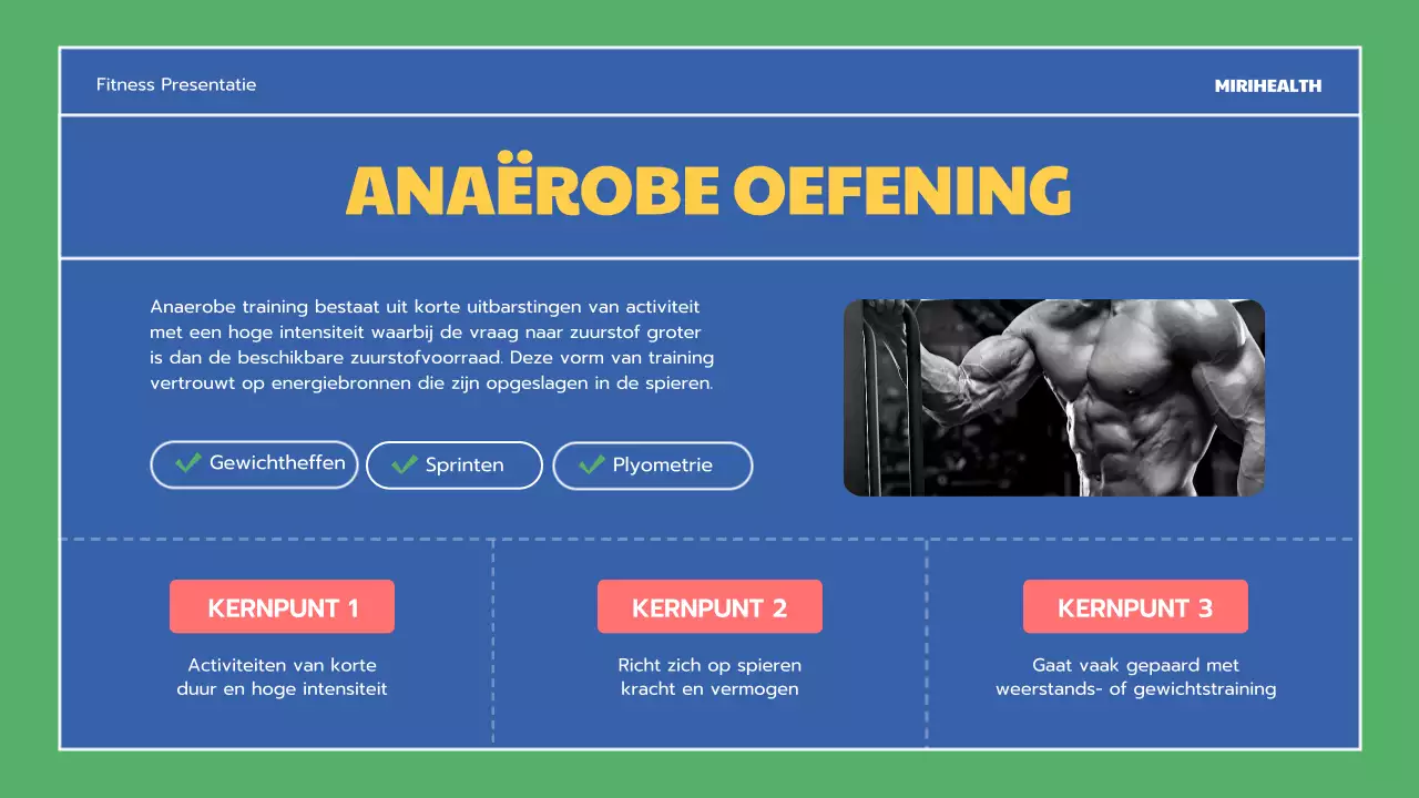 Blue and Green Voordelen van lichaamsbeweging Onderwijsmiddelen