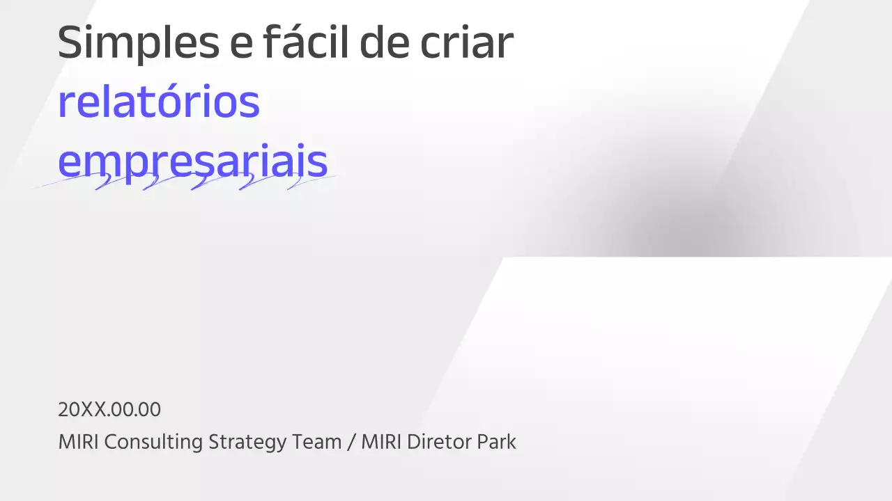 Um relatório de planeamento estratégico empresarial simples e cinzento