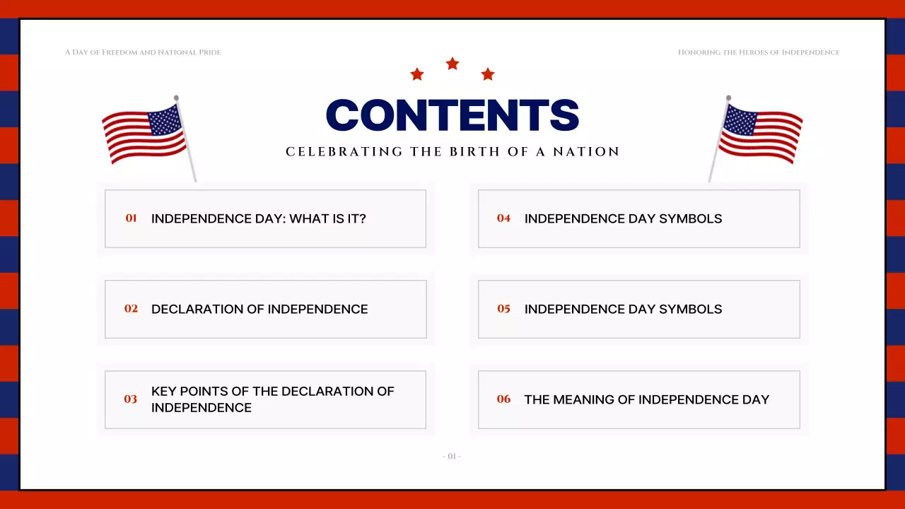 Red Classic Independence Announcement Presentation