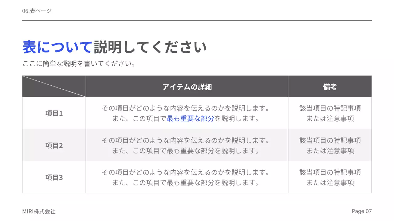 青 シンプル 事業報告 書類 プレゼンテーション