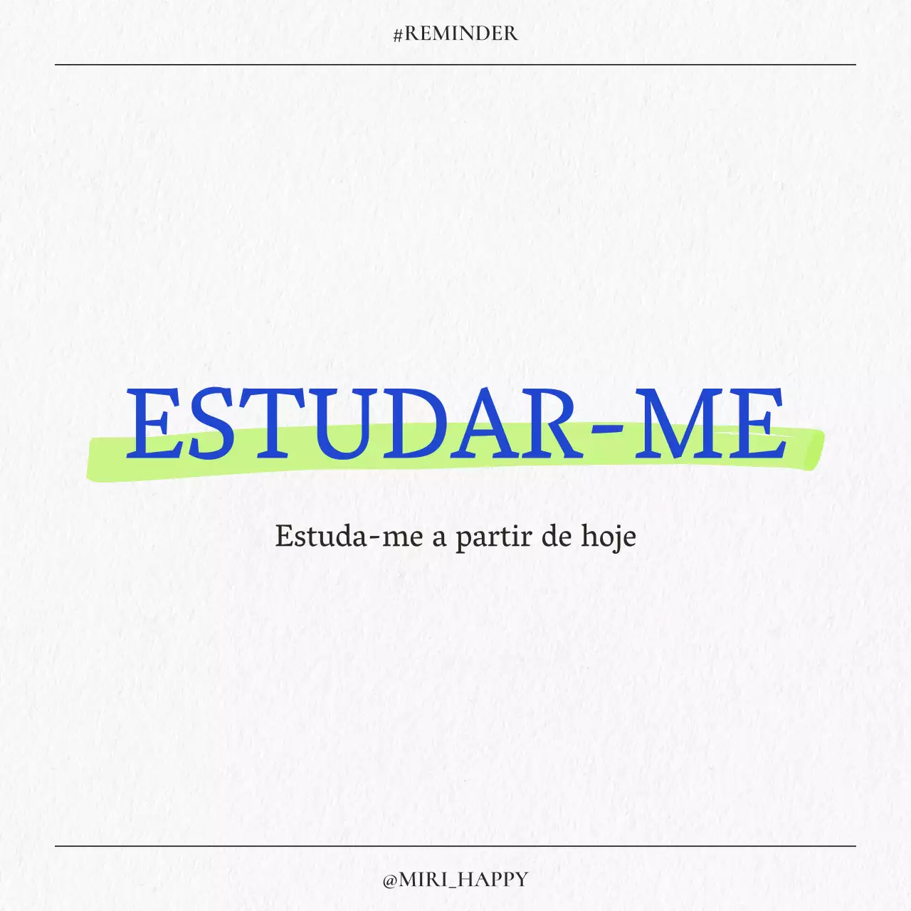 Postagem de sentimentos de estudo minimalista em azul e cinzento