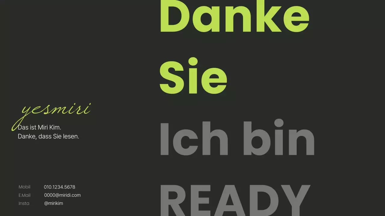 Eine einfache, bedruckbare Karrieremappe in Lindgrün und Schwarz