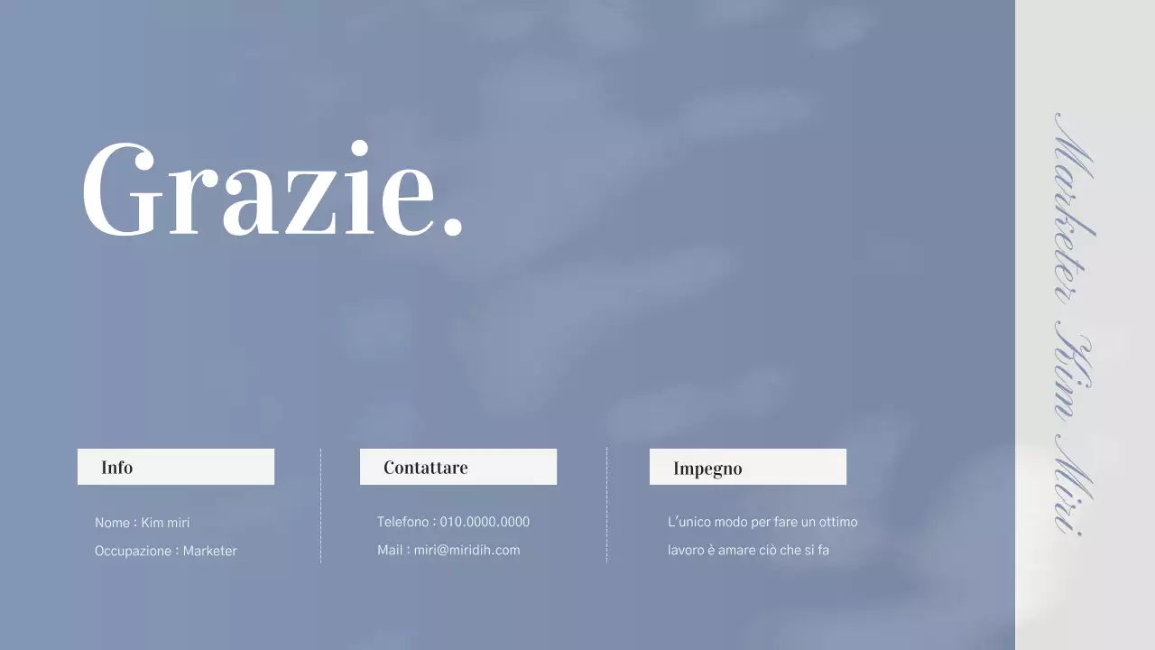 Portafoglio professionale per marketer semplice blu navy