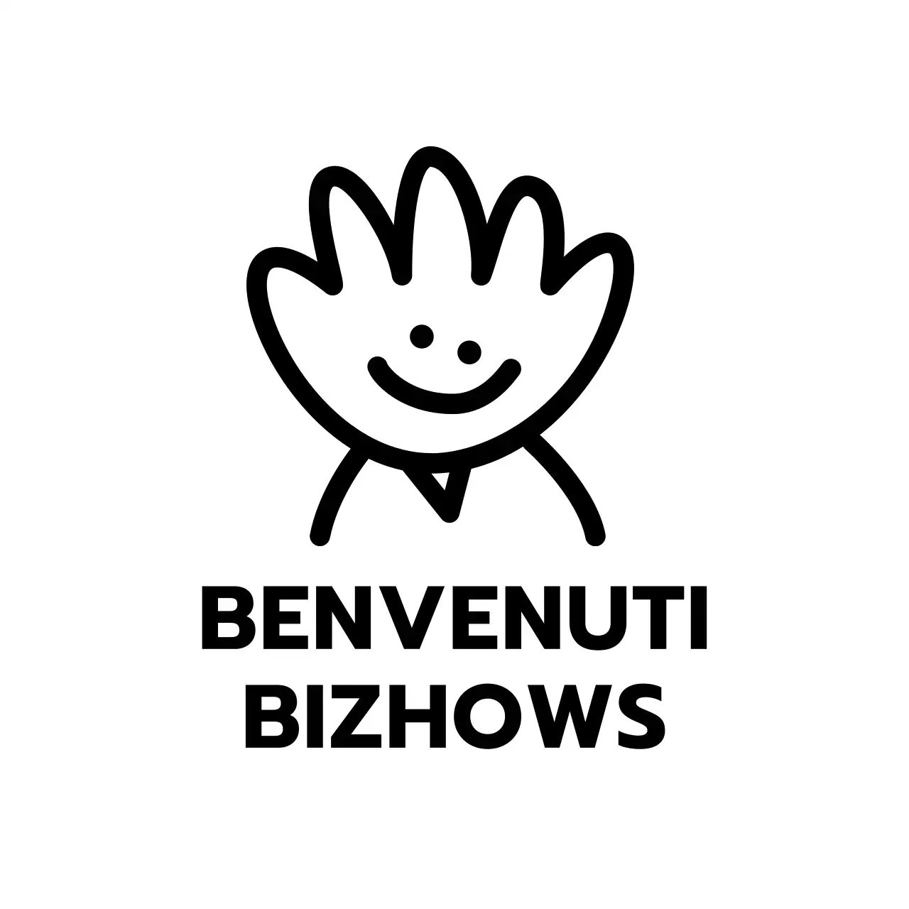 Disegni con personaggi e frasi a forma di mano sorridente