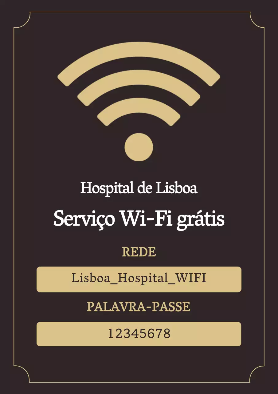 Anúncio castanho, moderno e com wifi gratuito