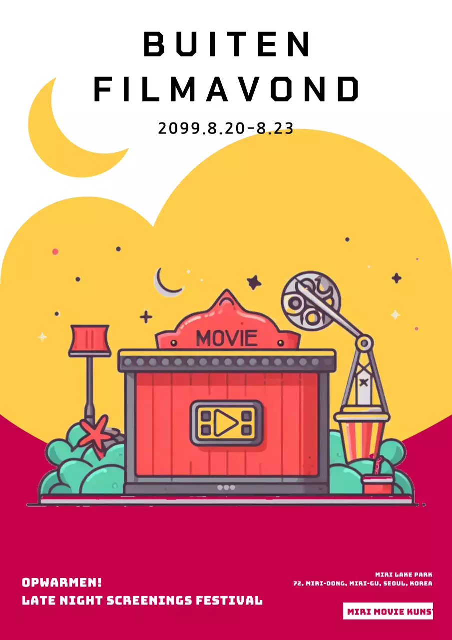 Promoot moderne late-night screenings in rood