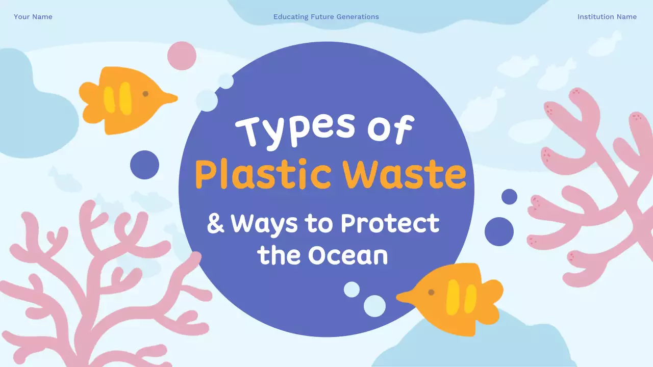 Blue Simple Plastic Waste Guide Presentation