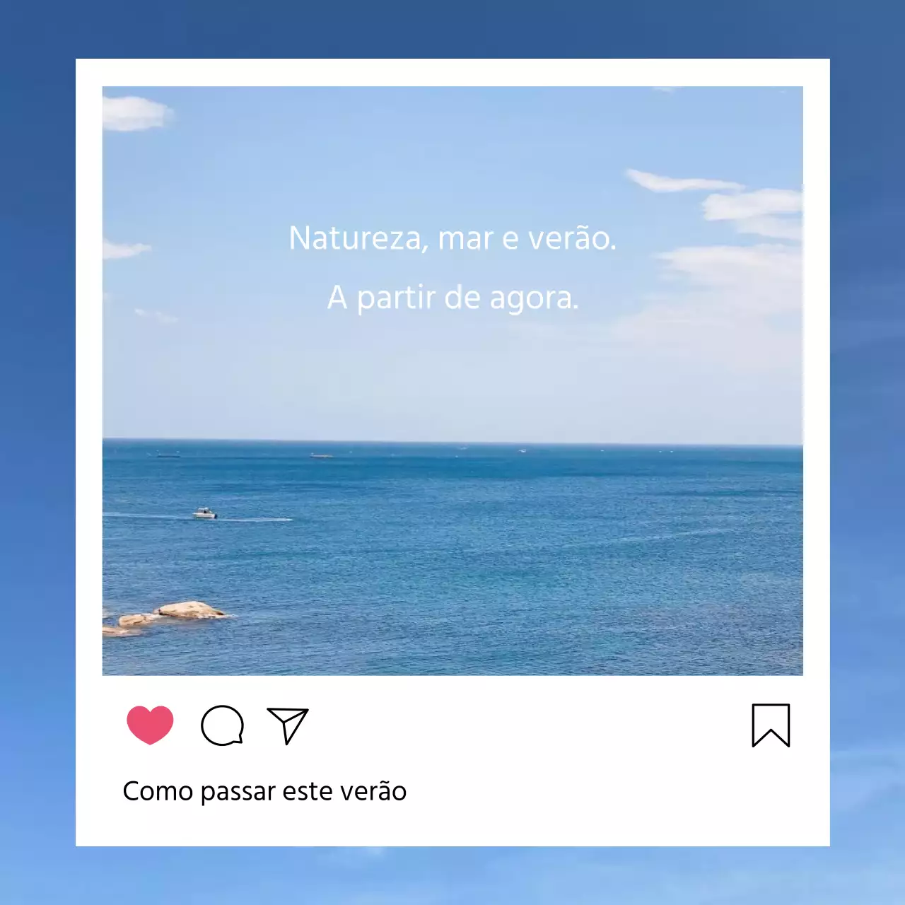 Declaração de aviso de publicidade de produto de viagem azul e azul claro da natureza