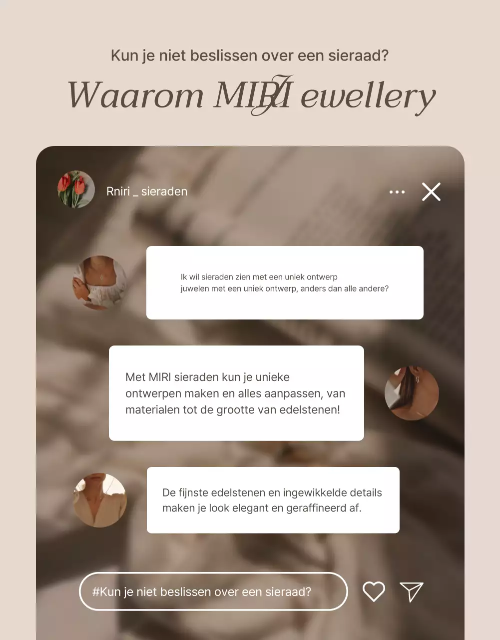 Promoot een trendy intropagina voor sieraden in bruin en beige