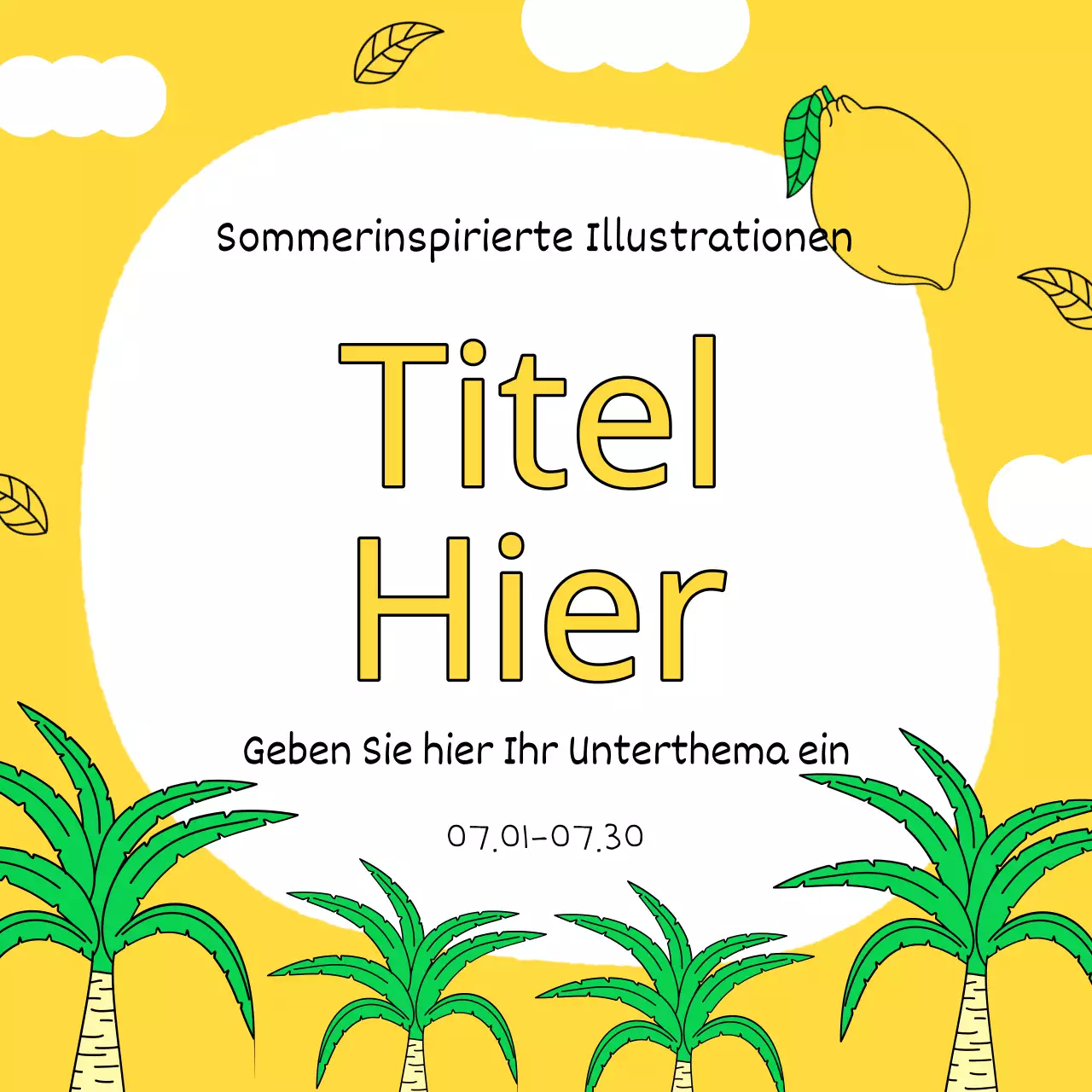 Förderung einer gelben und grünen Veranstaltung zur Begrüßung des Sommers