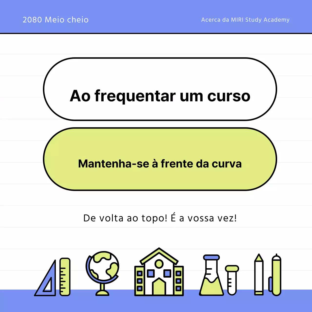 Um bonito prospeto escolar em azul claro e chartreuse