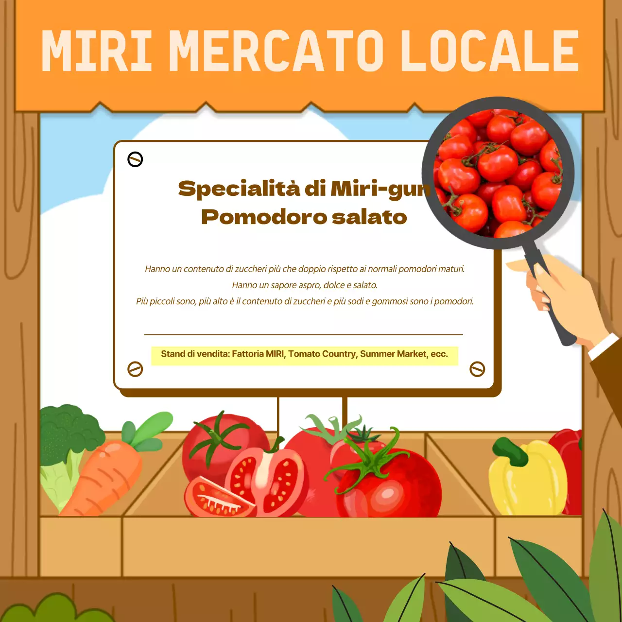 Promuovete il vostro mercato agricolo arancione e marrone