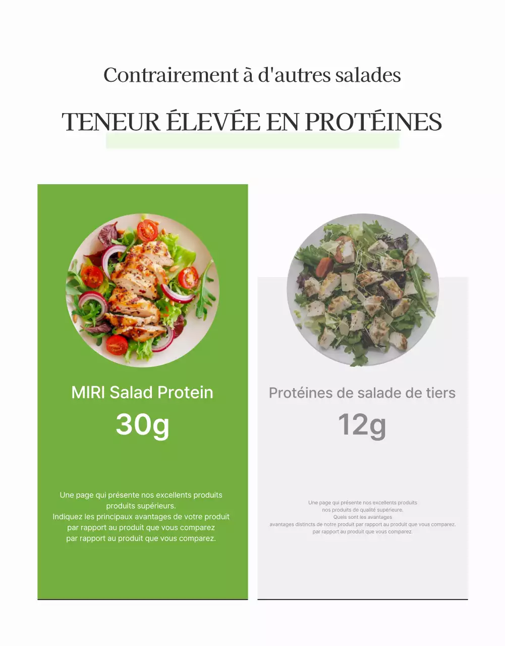 Promouvoir une simple page de détails sur les salades blanches et chartreuses