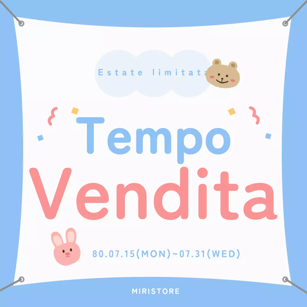 Semplice pubblicità di vendita blu e bianca