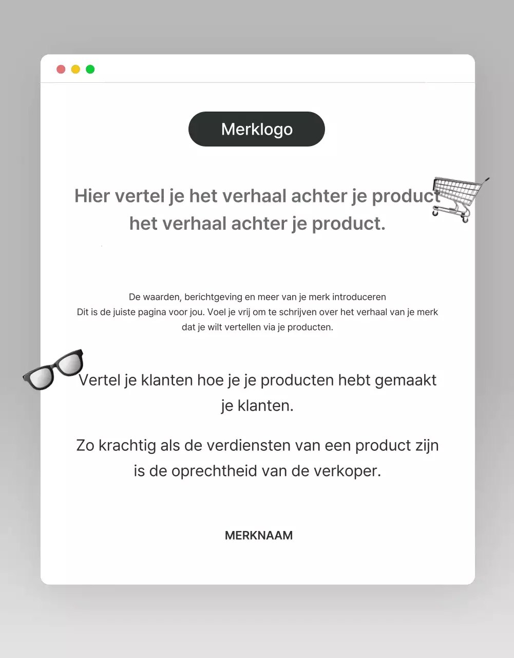 Promoot je intropagina in een trendy fashion mall in grijs en lichtblauw