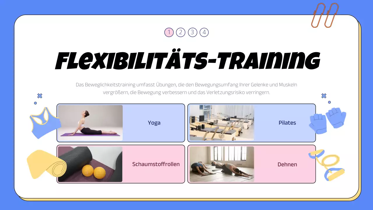 Trendige blaue und rosa Schulsportmaterialien