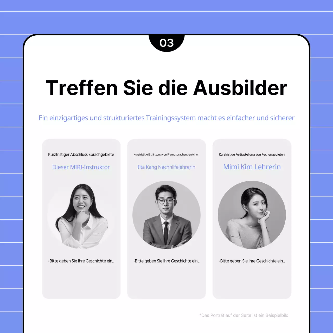 Ein hübscher Schulprospekt in Chartreuse und Hellblau