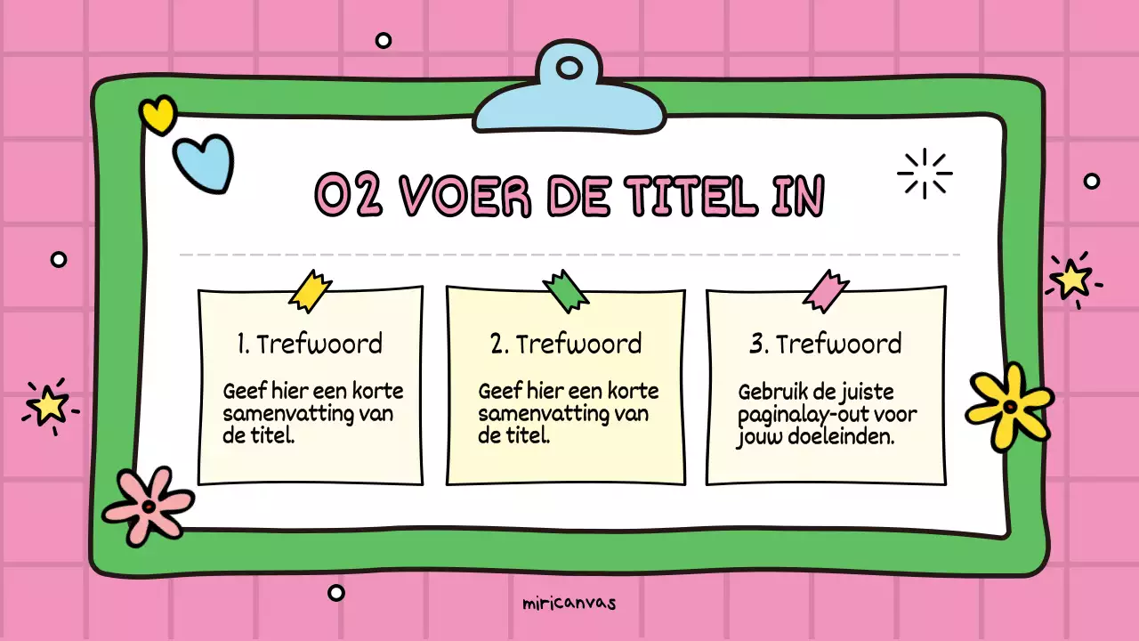 Een schattige roze en groene educatieve promotie