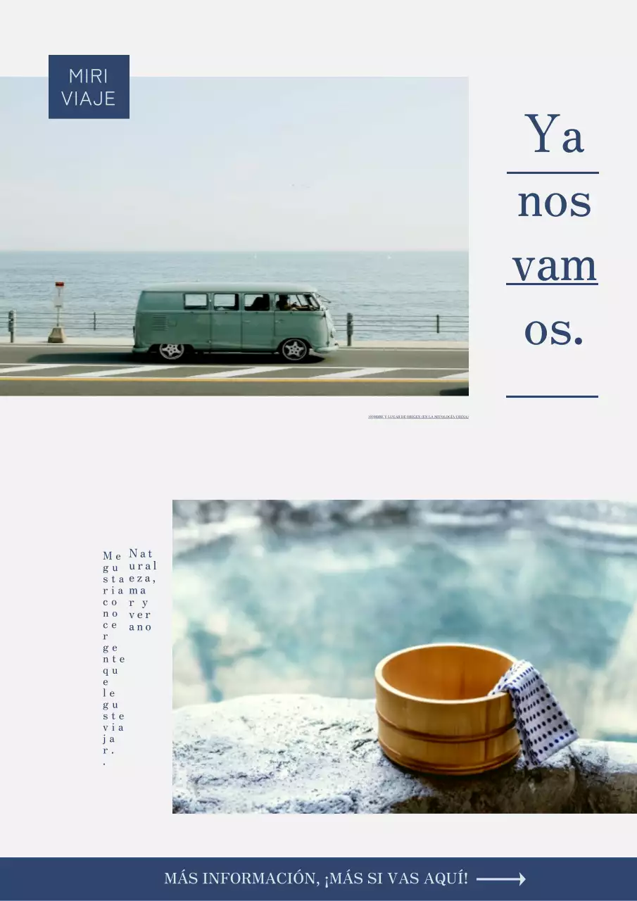 Material promocional de viaje sencillo en azul oscuro y gris