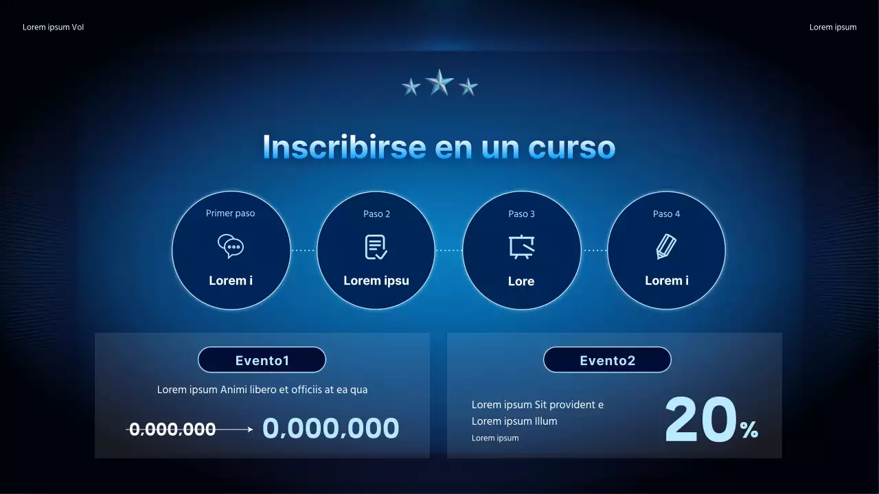 Promocione una conferencia especial con un sencillo fondo degradado en azul marino