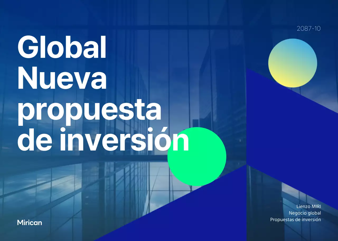 Folleto azul de confianza sobre propuestas de inversión empresarial