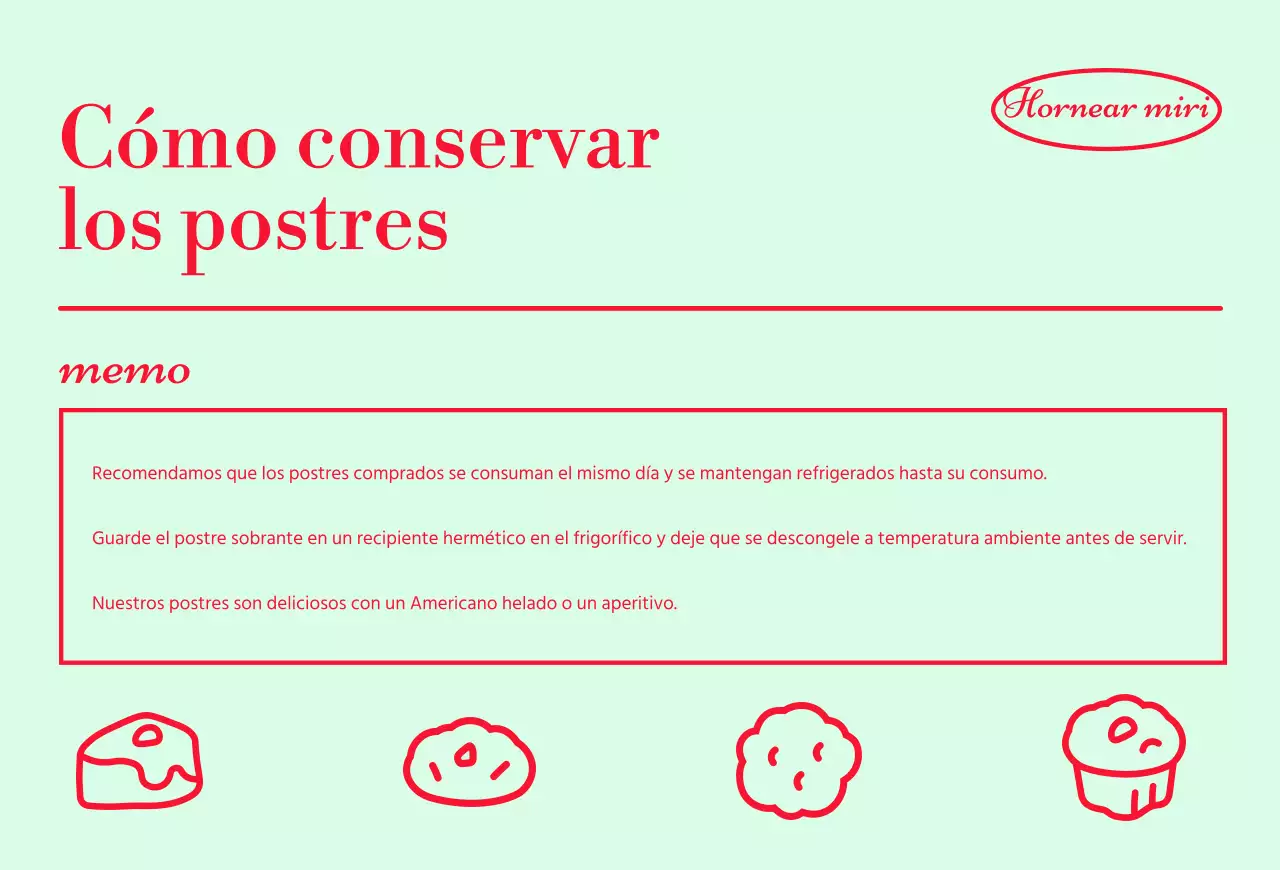 Guía para guardar postres con fondos pastel