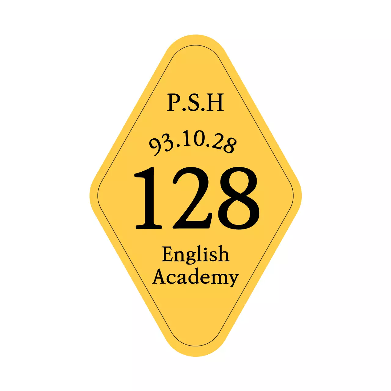 A sentimental English language academy with hotel keyring shapes and serif fonts