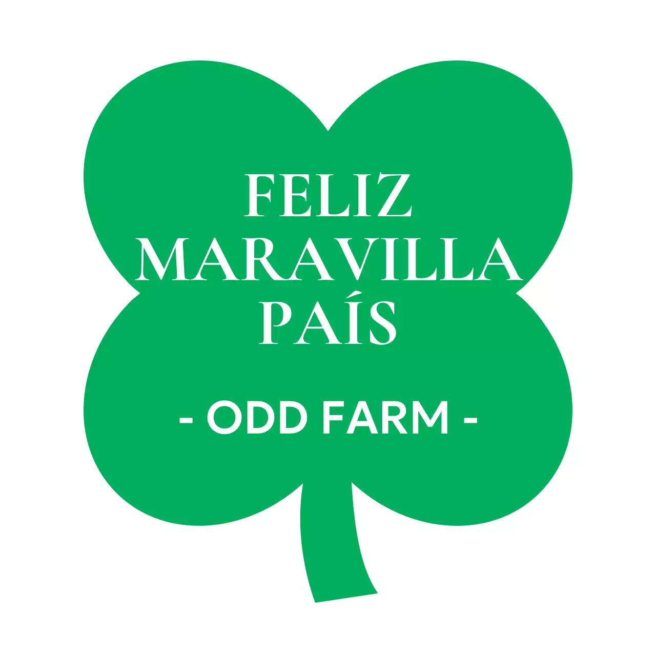 Diseño con tipografía sentimental e icono de trébol