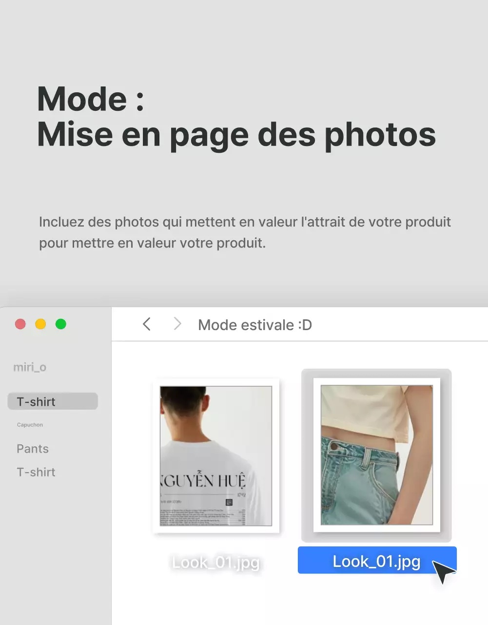 Faites la promotion de vos besoins en matière de mise en page de photos dans un centre commercial à la mode en gris et bleu clair.