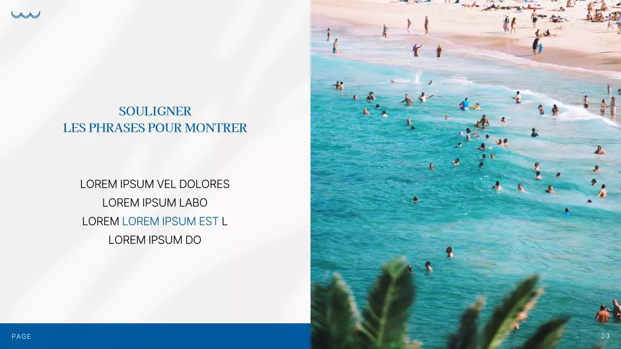 Présentation simple d'un fond d'été en bleu et ivoire