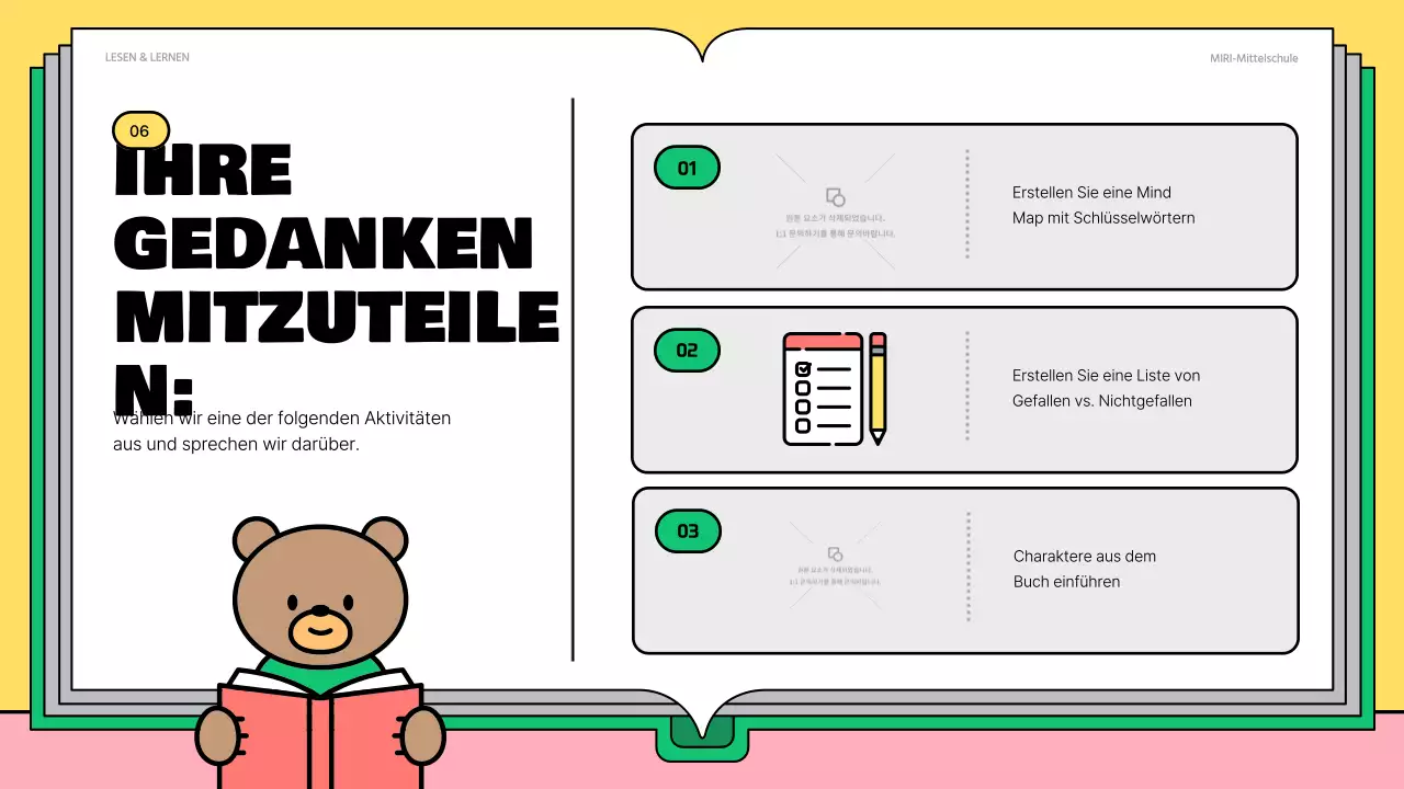 Niedlicher Lesestoff in Rosa und Grün