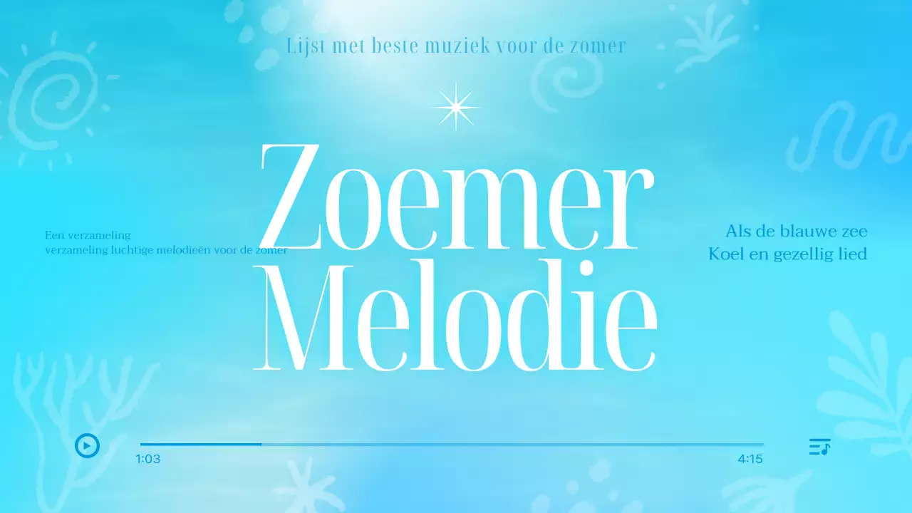 Een eenvoudige zomerse afspeellijst in blauw en wit Video