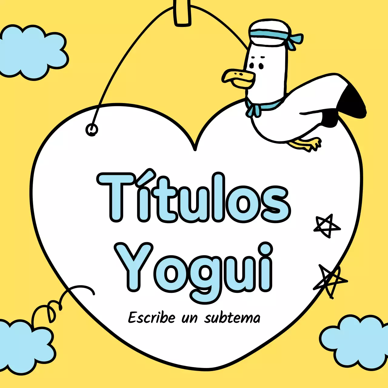 Una colección de bonitos títulos veraniegos en amarillo y azul claro