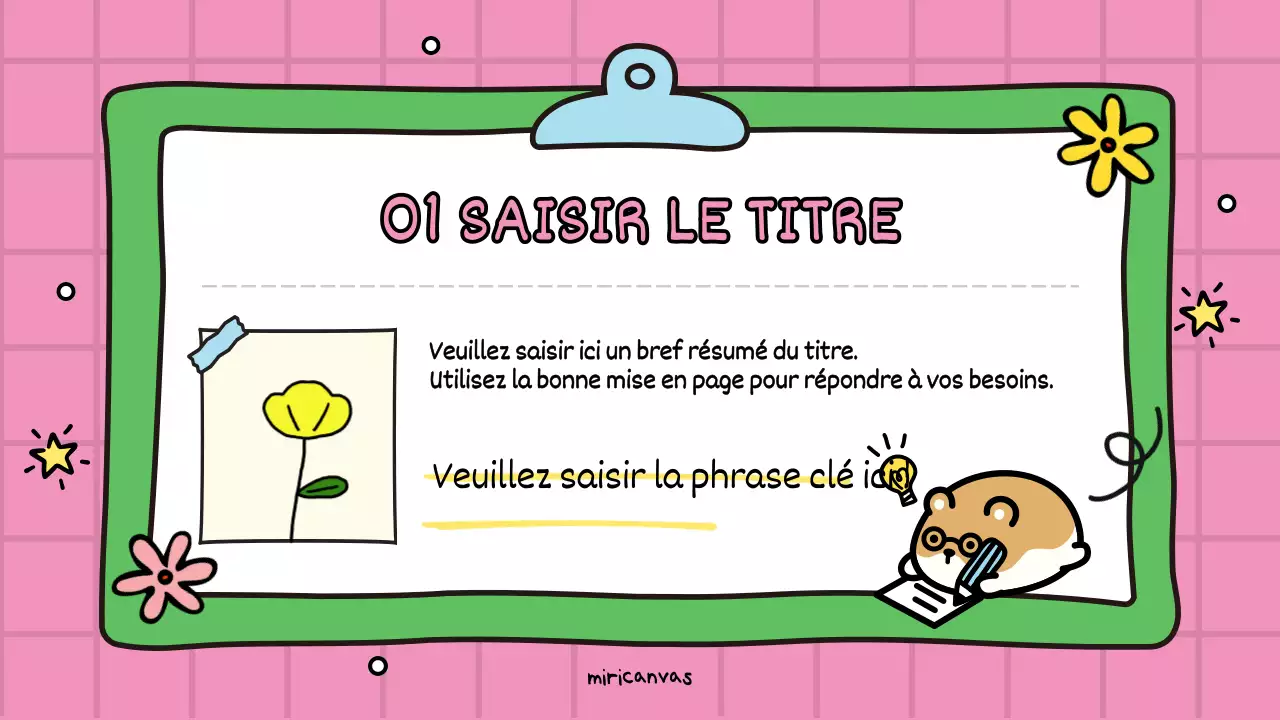 Une jolie promotion éducative rose et verte