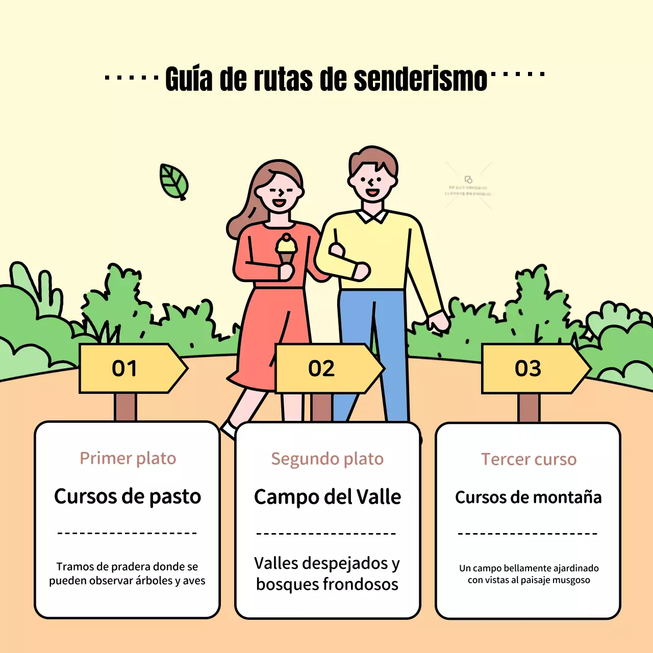 Promover el recorrido a pie curativo amarillo y verde