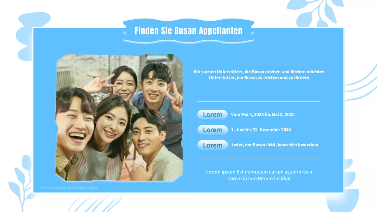 Eine kitschige, hellblau-weiße Präsentation eines Busan-Viertelführers