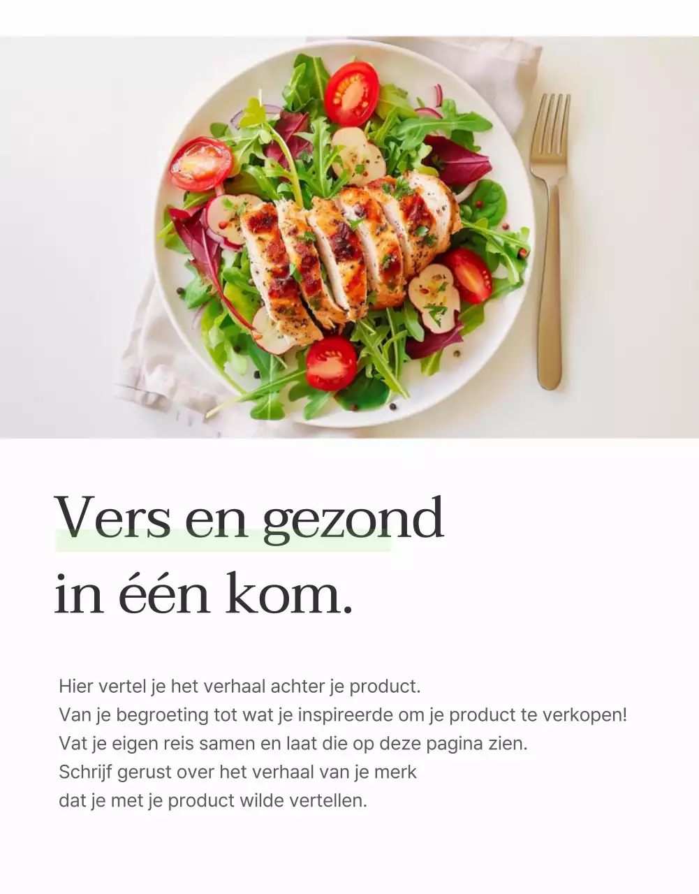 Promoot een eenvoudige salade met witte en chartreuse introbeschrijving