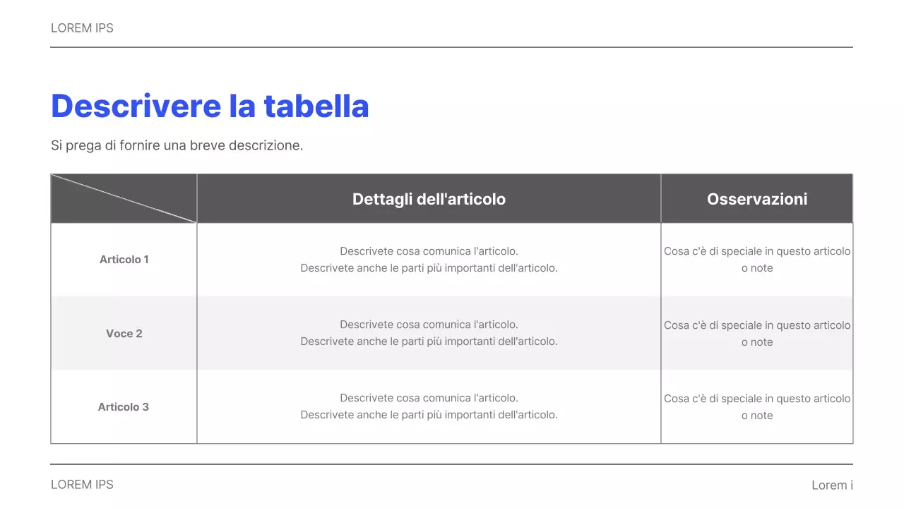 Semplice relazione aziendale stampabile in grigio e blu