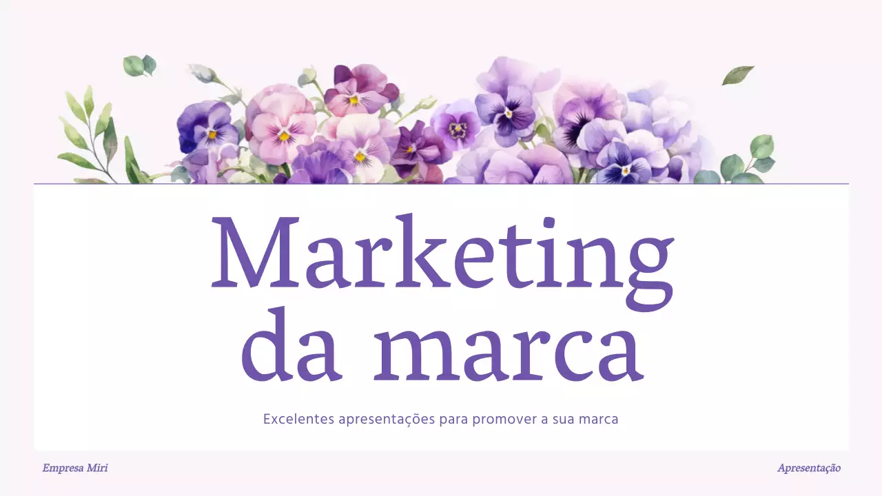 Apresentação de uma marca de luxo em púrpura