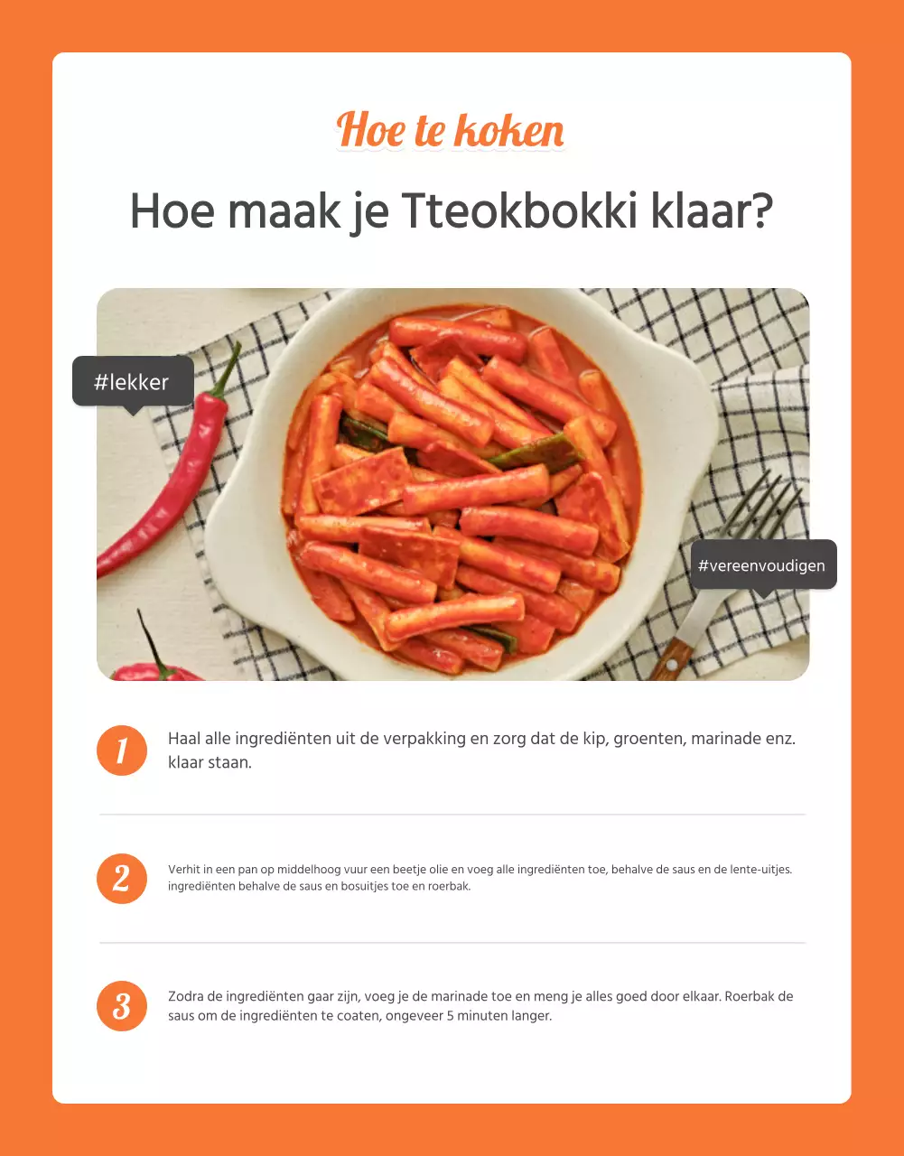 Beschrijf en promoot basismaaltijden in Orange en Ivory