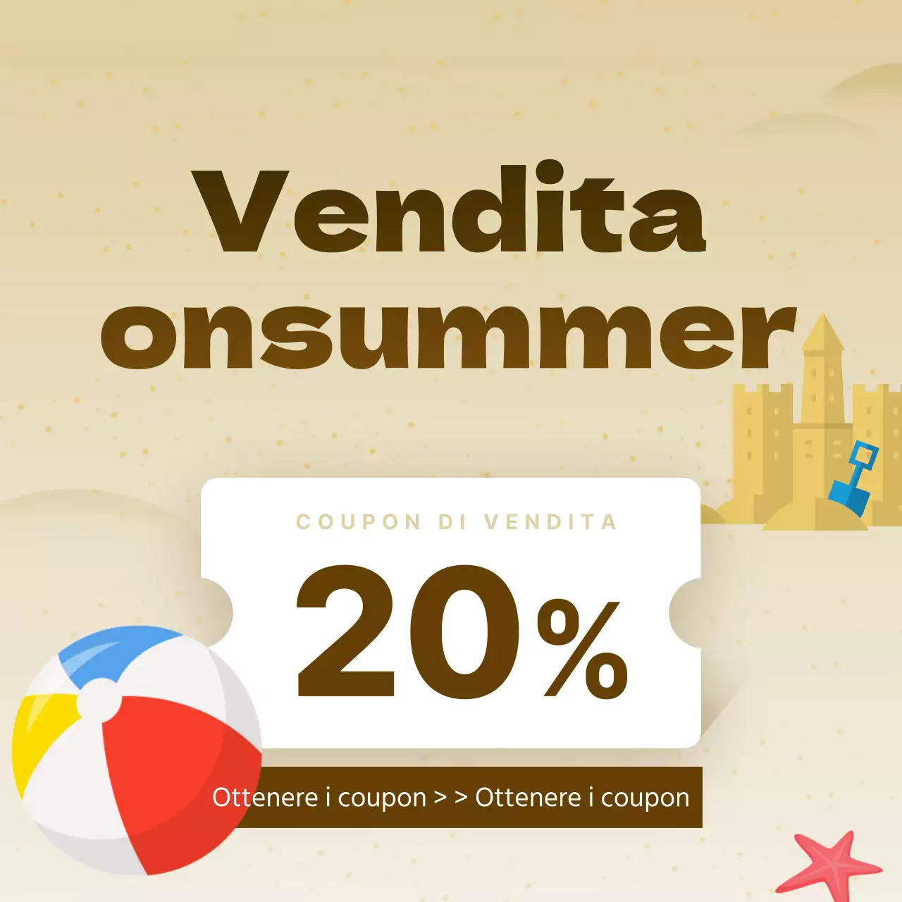 Guida ai saldi estivi tropicali in azzurro e giallo