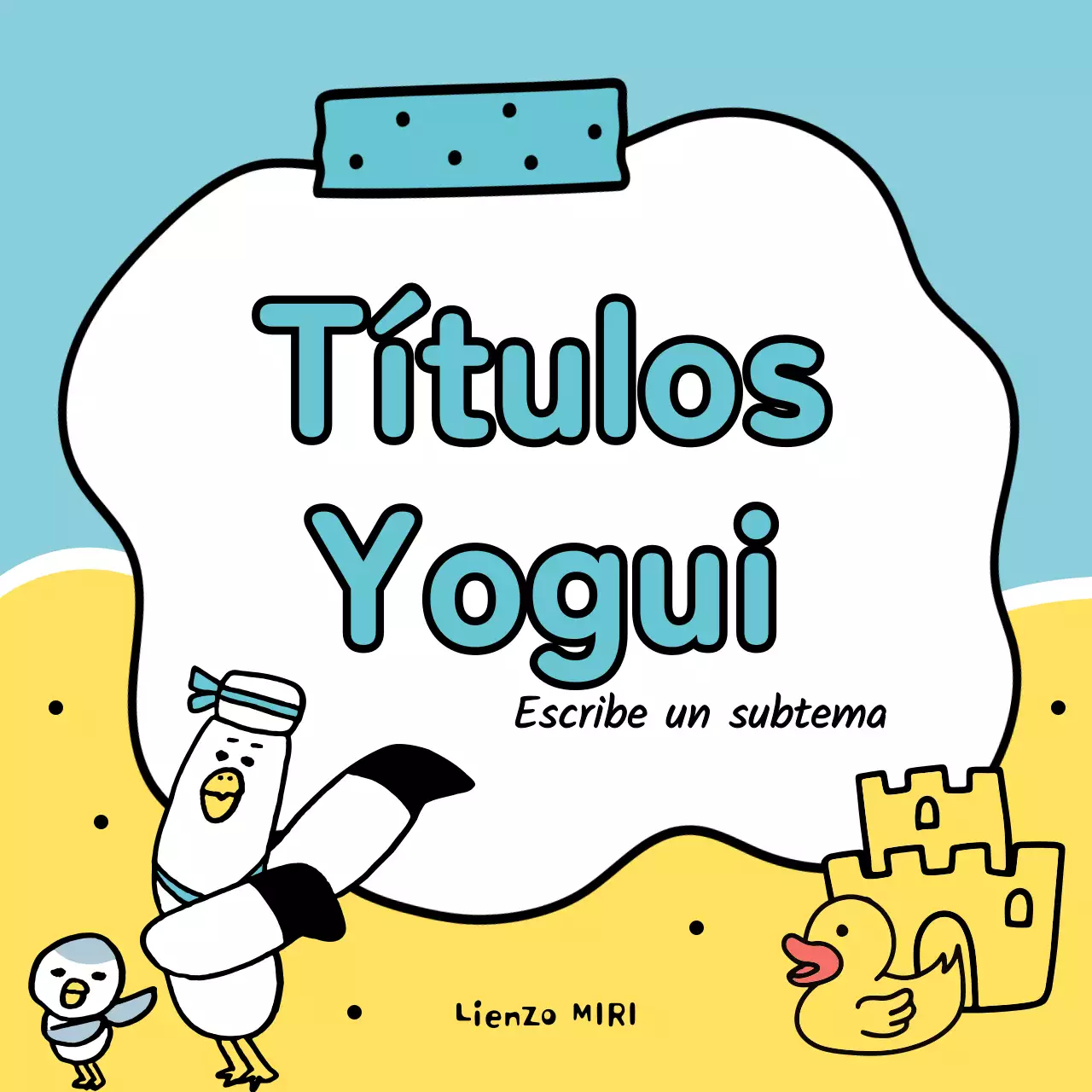 Una colección de bonitos títulos veraniegos en amarillo y azul claro