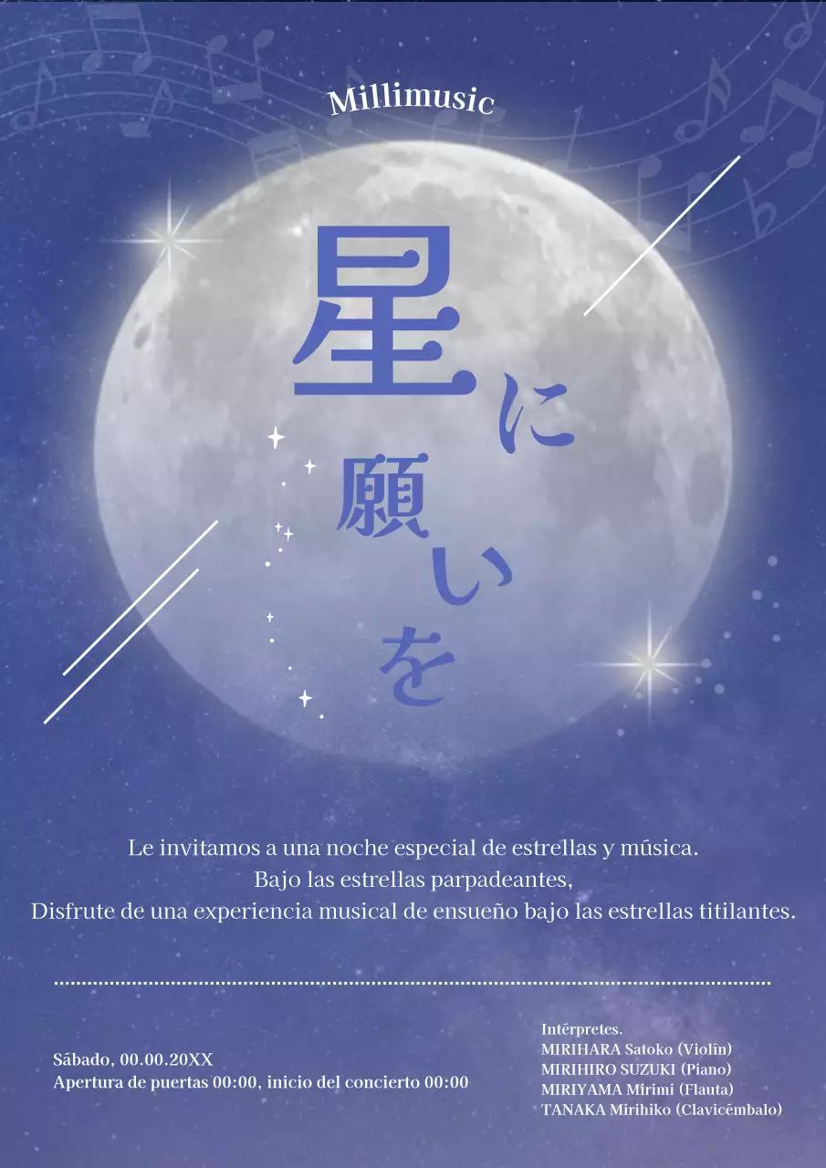 Promoción del Concierto de Tanabata Fantasía Azul Marino y Malva