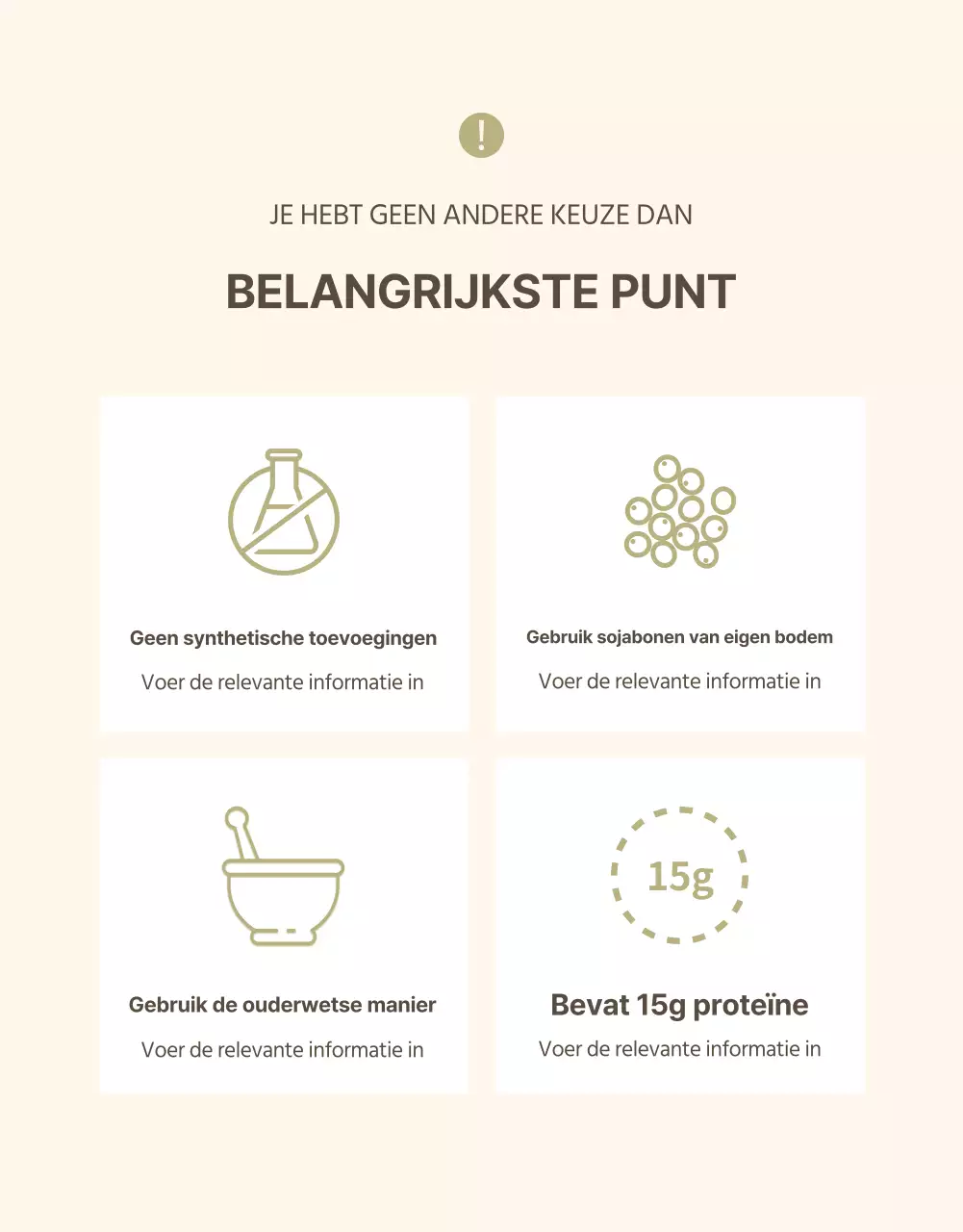 Sojamelk promoten in een moderne stijl in beige en kaki