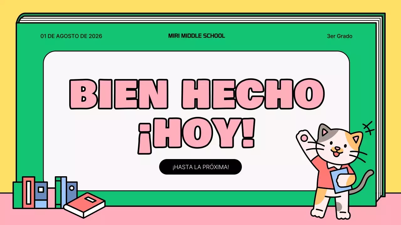 Bonito material de lectura rosa y verde