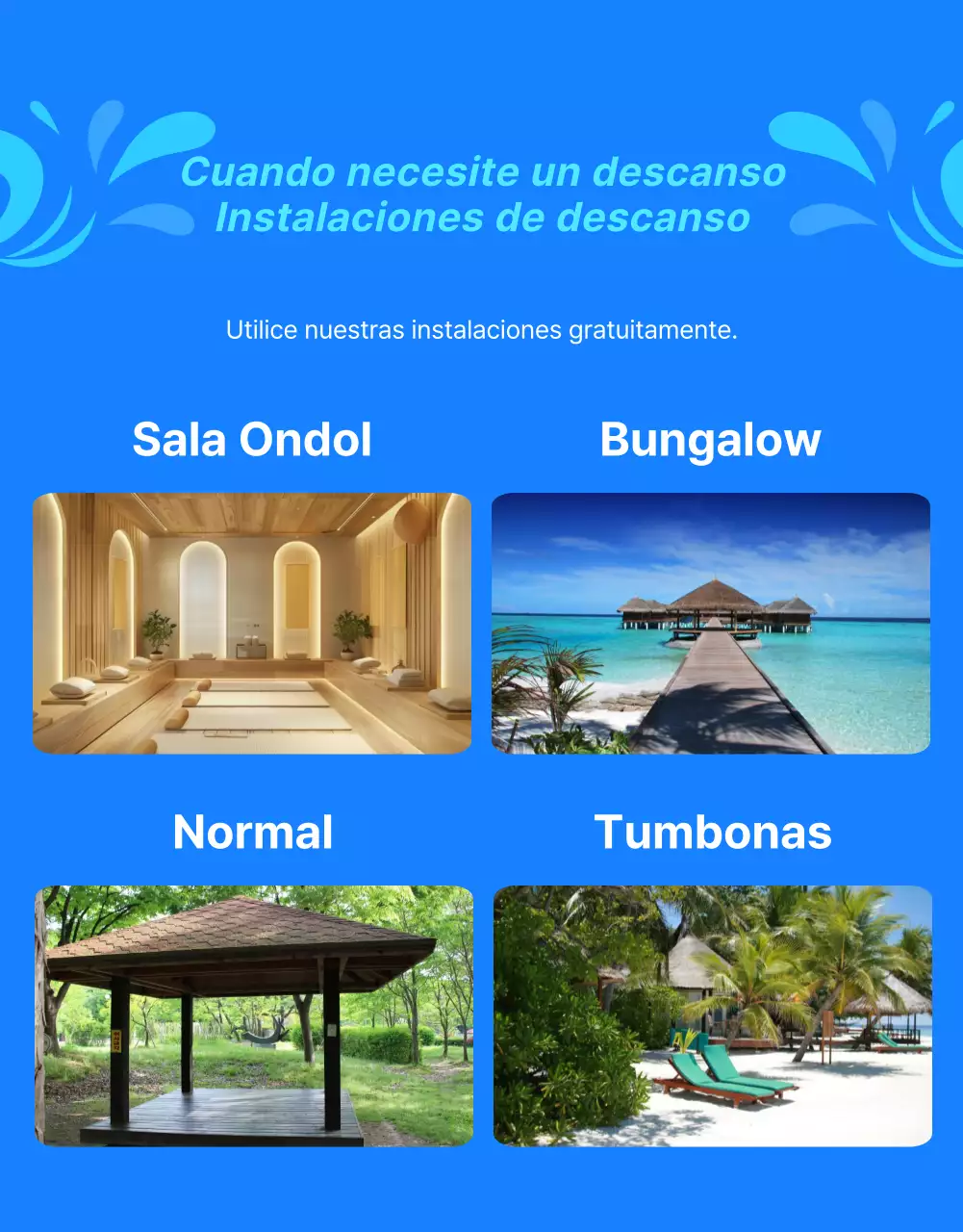 Promocionar un parque acuático hotelero de moda en azul