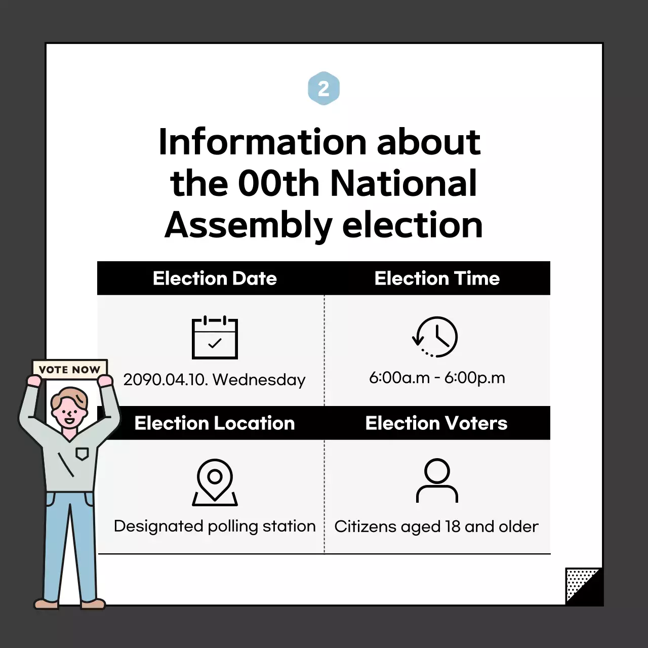 White Minimal Election Promotion Instagram Carousel