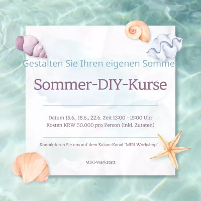 Ein hübscher Sommer-DIY-Klassenbeitrag in Azurblau und Mauve.