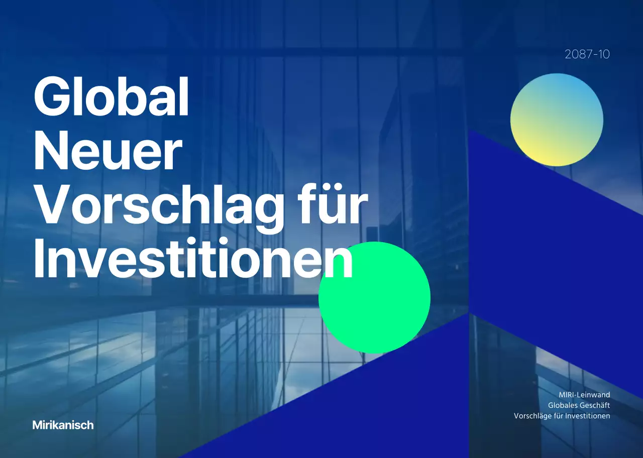 Blaue vertrauenswürdige Broschüre für Investitionsvorschläge von Unternehmen