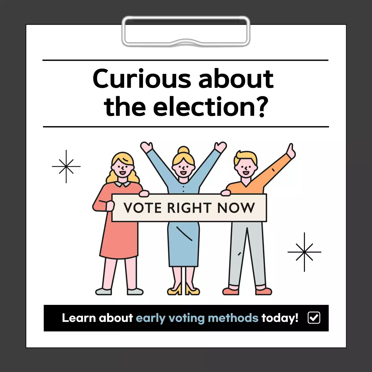 White Minimal Election Promotion Instagram Carousel